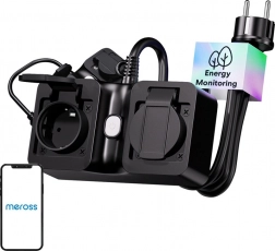 Meross intelligente Outdoor-Steckdosenleiste Wi‑Fi mit Messung, IP44, Matter