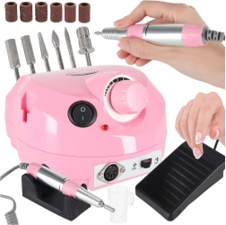 Ponceuse électrique pour ongles 35 000 tr/min avec kit de 6 embouts, rose