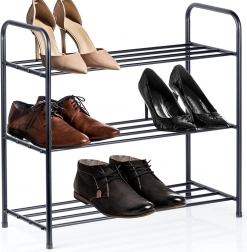 Metal black 3-tier shoe rack 63 × 28 × 60 cm