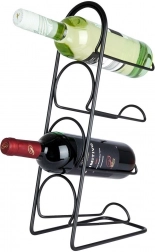 Metal wine rack, black, for 4 bottles 21 × 43 cm