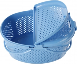 Verschließbarer Picknickkorb – oval, blau, POLNISCHES PRODUKT