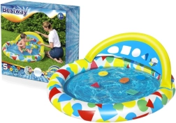 BESTWAY Splash & Learn kids’ paddling pool with sunshade and shapes