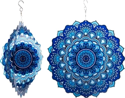 Hängende 3D-Mandala – Windspinner 12" für Garten und Innenraum