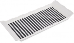 Rechthoekig serveerblad 29,5 × 13 cm met zwart-witte strepen