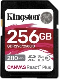 Carte mémoire Kingston Canvas React Plus 256GB 280/150 MB/s U3 V60 SD