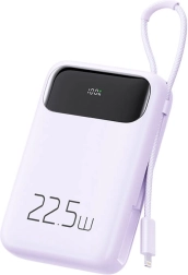 Mcdodo Power Bank 10000 mAh with Lightning Cable, 22.5 W (purple)