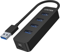 Unitek uHUB Q4 actieve USB-hub 4× USB‑A 3.0 met voeding 10 W