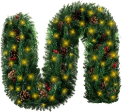 Weihnachtsgirlande 270 cm mit LED-Lichtern RUHHY