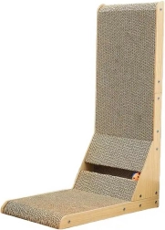 Hoeks krabpaal voor katten met speeltje