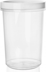 Plastic food container with seal and screw lid 1 l