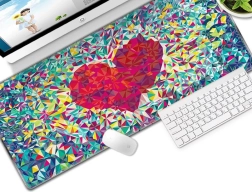 Gaming mouse and keyboard pad for gamers, 30x80 cm - heart