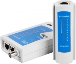 RJ-45, RJ-12, RJ-11, and coaxial cable tester