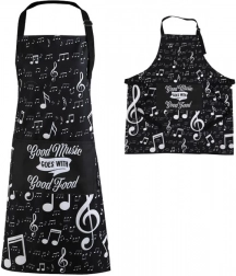 Tablier en tube avec motif de notes