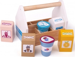 Bigjigs Toys produits pour cocktails dans une boîte de transport