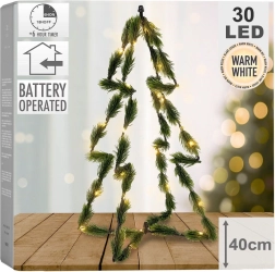 Sapin de Noël lumineux vert 30 LED 40 cm