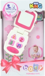 Pink baby toy phone with sounds and lights
