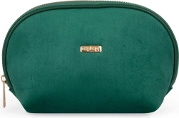 Trousse de toilette ronde de voyage Plus Velvet verte