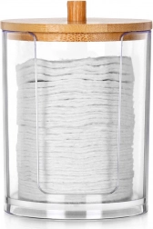 Acryl-Dose für Wattepads mit Bambusdeckel 7 × 10 cm
