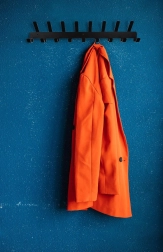 Wandgarderobe aus Metall mit 17 Haken – schwarz