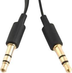 Flat Audio Cable Jack 3.5 mm 1 m Black