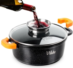 Granieten pan met glazen deksel Terruna Aroma 20 cm, 2,1 l