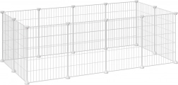 Parc modulaire pour petits animaux domestiques blanc