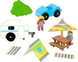 Jeujura Wooden Figures for Construction Sets Holiday in the Camp