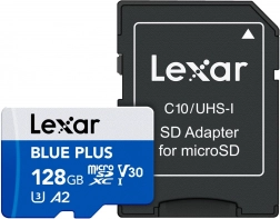 microSD-Speicherkarte 128 GB Blue Plus A2 U3 V30 170 MB/s