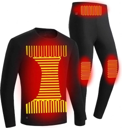 Heated thermal underwear set 3XL with USB power