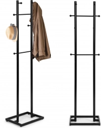 Free-standing metal coat rack 175 cm with 8 hooks, black, ModernHome