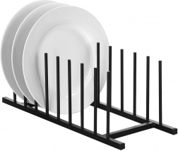 Metal stand for lids and plates, black 34.5 × 12.5 × 12 cm