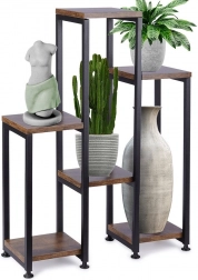 Pflanzenständer 6-stufig 70 cm – Metall und Holzdekor