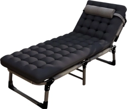 Folding camping cot Business, Field, Premium cot – black