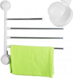 Porte-serviettes mural pivotant à 4 bras