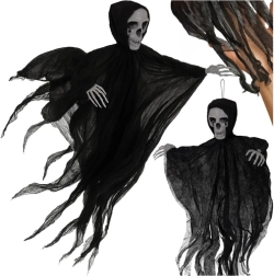 Hängende schwarze Skelett-Dekoration RUHHY 70 cm – Halloween-Deko