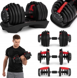 Verstellbare Kurzhantel 2,5–24 kg mit Ständer ModernHome