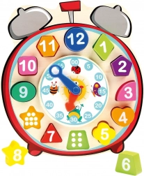 Bino wooden shape-sorting clock for learning time