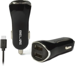 Kfz‑Ladegerät 2× USB + USB‑C 2,1 A schwarz