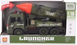 Military car with rocket on batteries