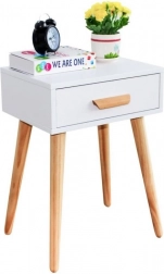 Nachttisch oder Couchtisch aus Kiefernholz ModernHome, weiß