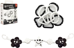 High-contrast baby toy set – rattles, teether, and hanging stroller bar