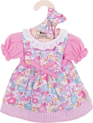 Rosa geblümtes Kleid für Puppe 38 cm mit Haarband BIGJIGS TOYS