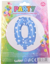 Foil balloon number 0 – Blue