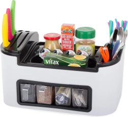 Kitchen organizer for cutlery and spices
