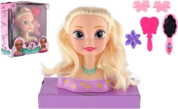 Tête à coiffer blonde avec accessoires