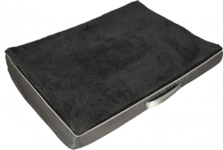 Lit orthopédique imperméable type panier pour chien et chat 90 × 70 × 10 cm, gris