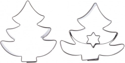 Stalen koekjesuitsteker – boompje, 4,5 cm, 2 stuks