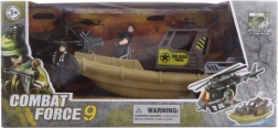 Military set with boat, motorcycle, and figures