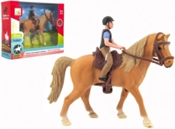 Plastikpferd mit Jockey – Reitset für Kinder 15 cm
