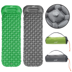 Matelas de sol de randonnée gonflable avec oreiller 190 × 56 × 5,5 cm